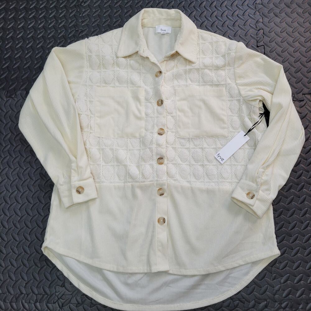 FYVE Corduroy Lace Button Up Shacket NWT Cottagecore Capsule Fairycore